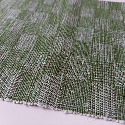 キビソ手織りのブックカバー　市松　緑（文庫サイズ） 2枚目の画像