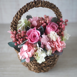 Flower basket (S) Pink rose 4枚目の画像