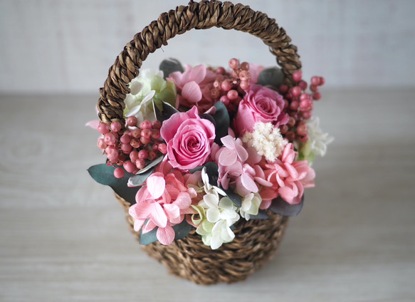 Flower basket (S) Pink rose 4枚目の画像