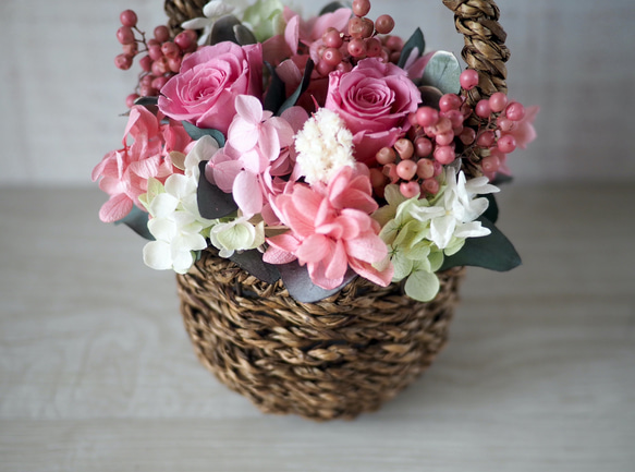 Flower basket (S) Pink rose 6枚目の画像