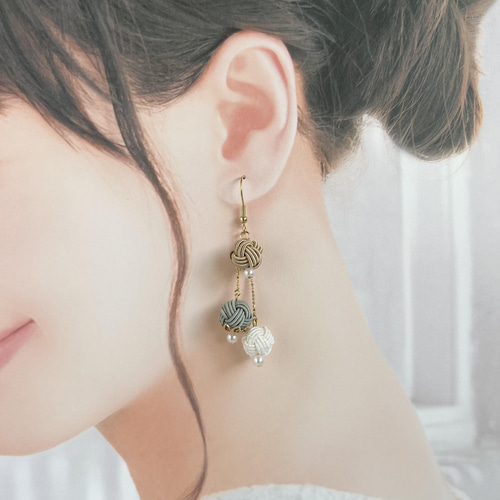 ♡ハンドメイド♡ビジューピアスイヤリング天秤座 レシピNo.KR0891 貴和クリスタルのトリオビジューピアス2種 – 貴