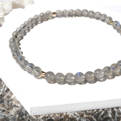 Labradorite／アゲハ蝶のきらめき ラブラドライト極小粒ブレスレット／Little／リトル 1枚目の画像