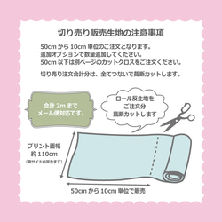 綿オックス生地 「ランドリーピンク/ミント 」オリジナルプリント50cm以上から切売　商用利用不可 9枚目の画像