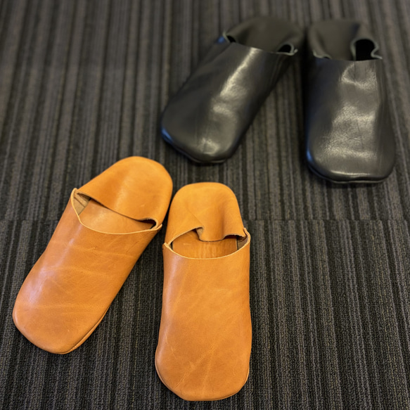 【受注制作】栃木レザーのバブーシュ【全４色】 1枚目の画像