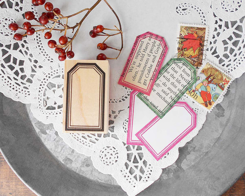 再販♡】コラージュ素材 厚紙錆タグ ロングネームプレート