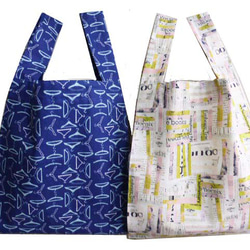 【選べる３色+２柄】レジ袋タイプ・エコバッグ　小さいながらコンビニのお弁当やペットボトルを入れてもまだ余裕 6枚目の画像