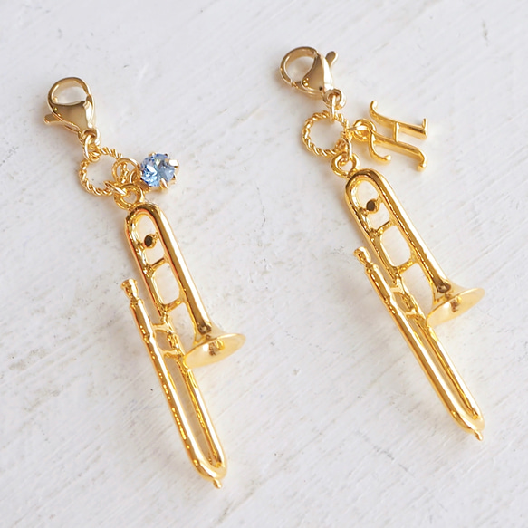 一番人気！【チャーム】ミニチュア楽器と選べる誕生石・イニシャルのチャーム 10枚目の画像