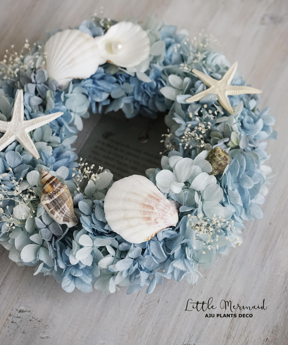 Summer Wreath ～Little Mermaid～　20cm（プリザ） 3枚目の画像