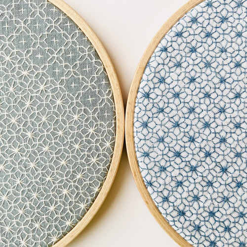 レースのような繊細な刺し子の刺繍枠 タペストリー・壁掛け nuu.ne