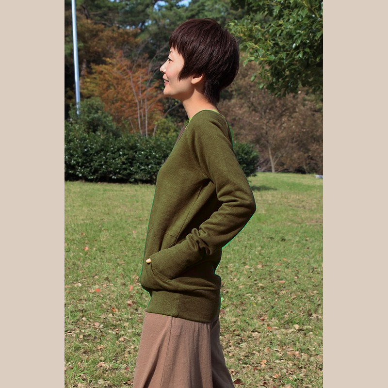 【再入荷】つつむ　ヘンプロングスウェット●オリーブ 7,977円