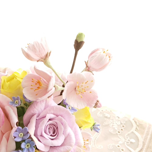 ❀クレイフラワー❀可愛い♪クレイのいちごとバラの