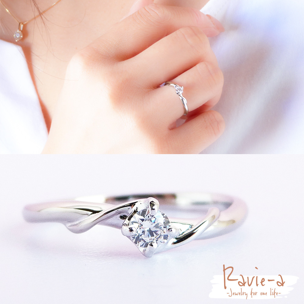 1粒リング シルバー925 キュービックジルコニア アイビー プラチナ ピンクゴールド イエローゴールド シンプル 婚約