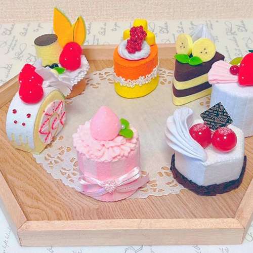 ケーキセット ついてれ ハンドメイド フェルト