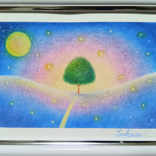 パステルアート 夜の帳と希望の木 パステル画原画 絵画 T's Arts 通販