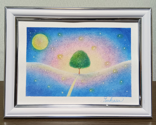 パステルアート 夜の帳と希望の木 パステル画原画 絵画 T's Arts 通販