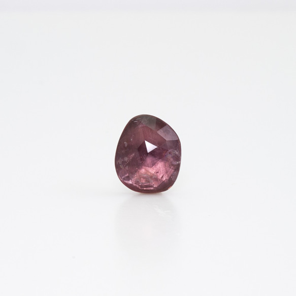 Pink tourmaline mirror earring / Single 1枚目の画像