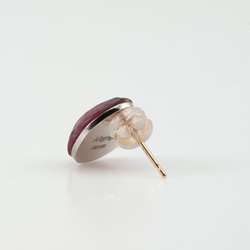 Pink tourmaline mirror earring / Single 4枚目の画像