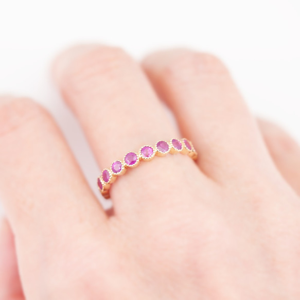 Ruby full eternity ring / milgrain 5枚目の画像