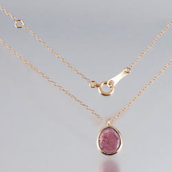 K18 Pink Tourmaline Oval Cut Necklace 4枚目の画像