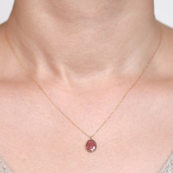 K18 Pink Tourmaline Oval Cut Necklace 5枚目の画像