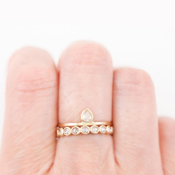【50％OFF】K18 Rosecut Diamond Eternity Ring【期間限定価格】 5枚目の画像