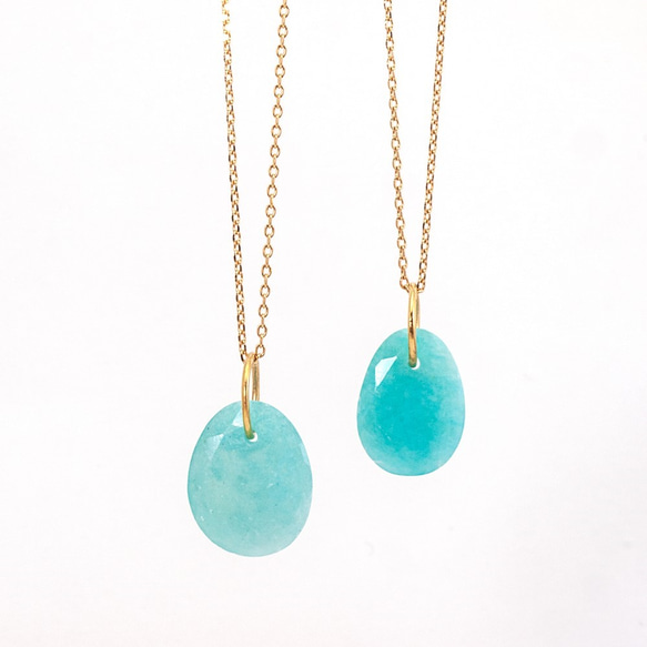 K18 Amazonite charm necklace 1枚目の画像