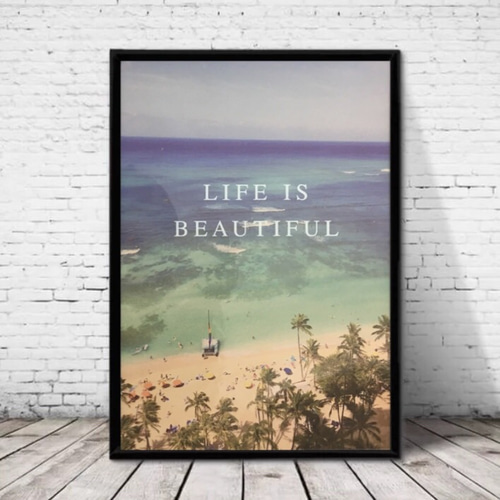特大 A3サイズ！ポスター【LIFE IS BEAUTIFUL】インテリア 海