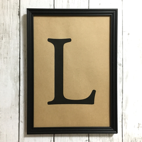 ポスター【 L 】クラフト紙 インテリア アルファベット エル アート