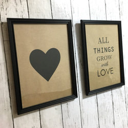 ポスター【ハート】インテリア クラフト紙 アート デザイン 海外 写真