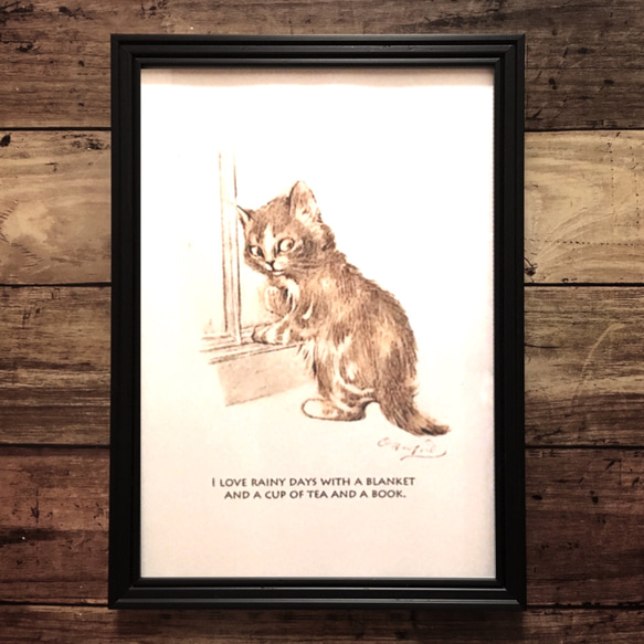 ポスター【ネコ】インテリア キャット カフェ ねこ シンプル