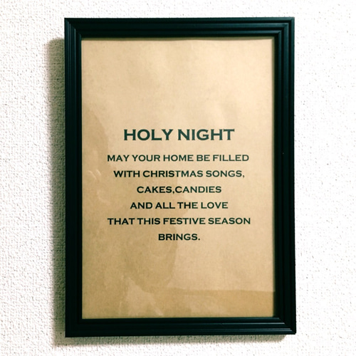 ポスター♡HOLY NIGHT♡クリスマス♡メッセージ♡名言♡格言♡メリー