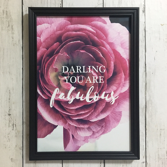 ポスター【fabulous】インテリア デザイン アート フラワー 名言 格言 偉人 海外 花 花柄 ピンク パープル 2枚目の画像