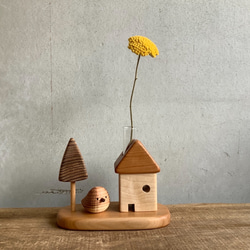 植物の家（一輪挿し）小鳥と庭 4枚目の画像