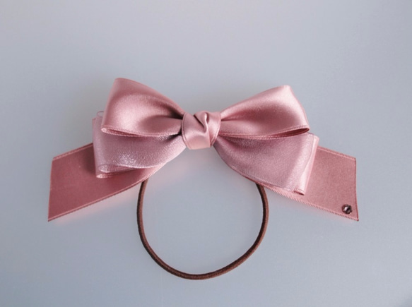 垂れサテンリボンヘアゴム ピンク ヘアゴム PEARS 通販 3611560