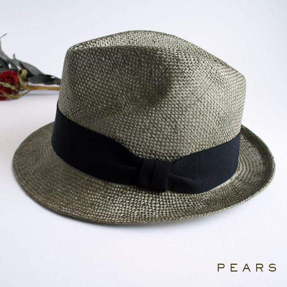 可選的緞帶中央折疊帽Kenma草色卡其色M / L / LL尺寸 第3張的照片