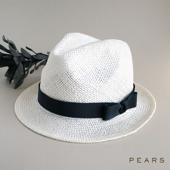 可選的蝴蝶結中心折疊帽子Kenma草白M / L尺寸 第2張的照片