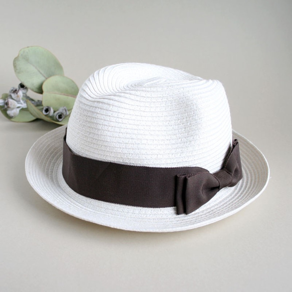 可選色帶中央折疊帽白色L尺寸 第2張的照片