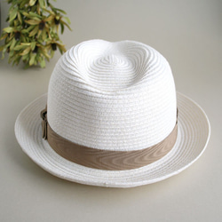 可選色帶中央折疊帽白色L尺寸 第4張的照片