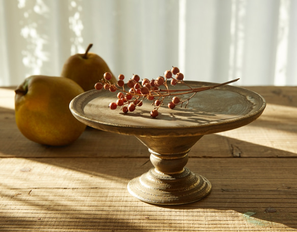 アンティークゴールドのコンポート cm-30 中皿 molle épine 通販