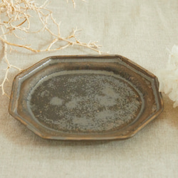 アンティークゴールドの陶器のプレート　 ops-4 2枚目の画像