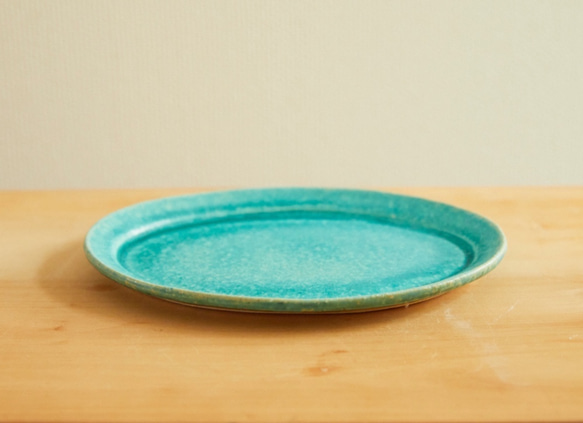 エメラルドブルーの小さなオーバル皿＊受注制作品＊　mo-1 6枚目の画像