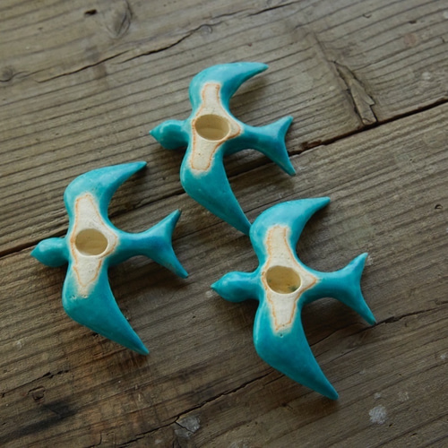 幸せの青い鳥 陶器のオブジェ 箸置き bs-1 ウォールステッカー