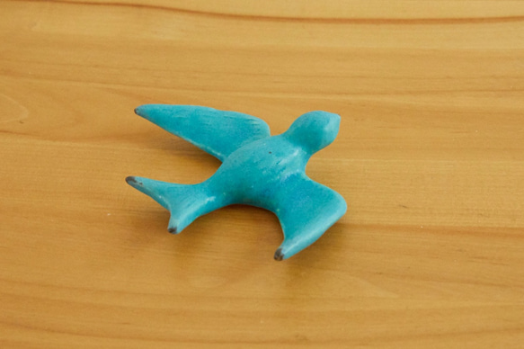 幸せの青い鳥　陶器のオブジェ　箸置き　sb-5 7枚目の画像