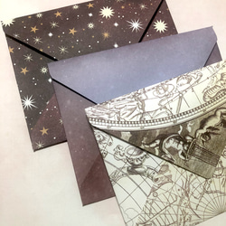 [Sale] 封筒3枚セット 天体観測　茜色 2枚目の画像