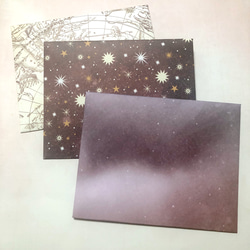 [Sale] 封筒3枚セット 天体観測　茜色 4枚目の画像