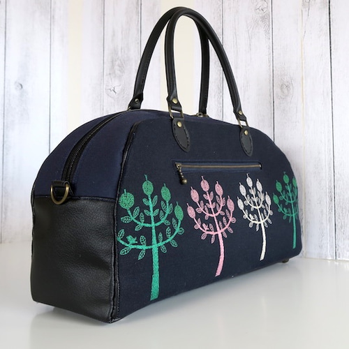 r.ぽってりボストンL rosy ブルーグリーン ミナペルホネン ハンドメイド r.ぽってりボストンL rosy ブルーグリーン ミナペルホネン