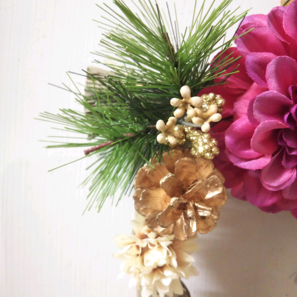 お正月 しめ縄飾り  華やか飾り 桜 4枚目の画像