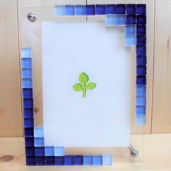 ガラスタイルフォトフレーム(ブルー) フォトフレーム・写真立て kahelo