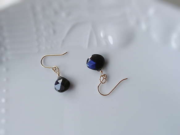  *black labradorite*14kgf ピアス/イヤリング/再 2枚目の画像