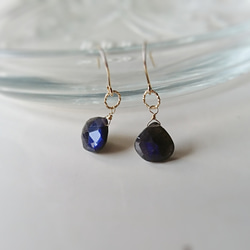  *black labradorite*14kgf ピアス/イヤリング/再 3枚目の画像